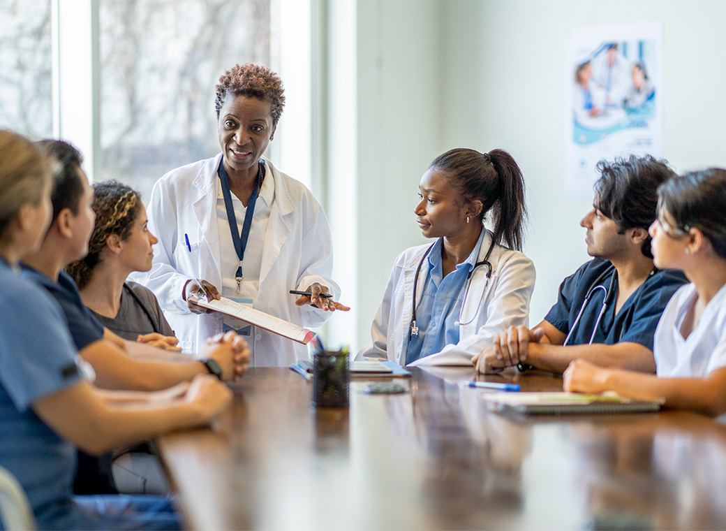 Physicians having a meeting